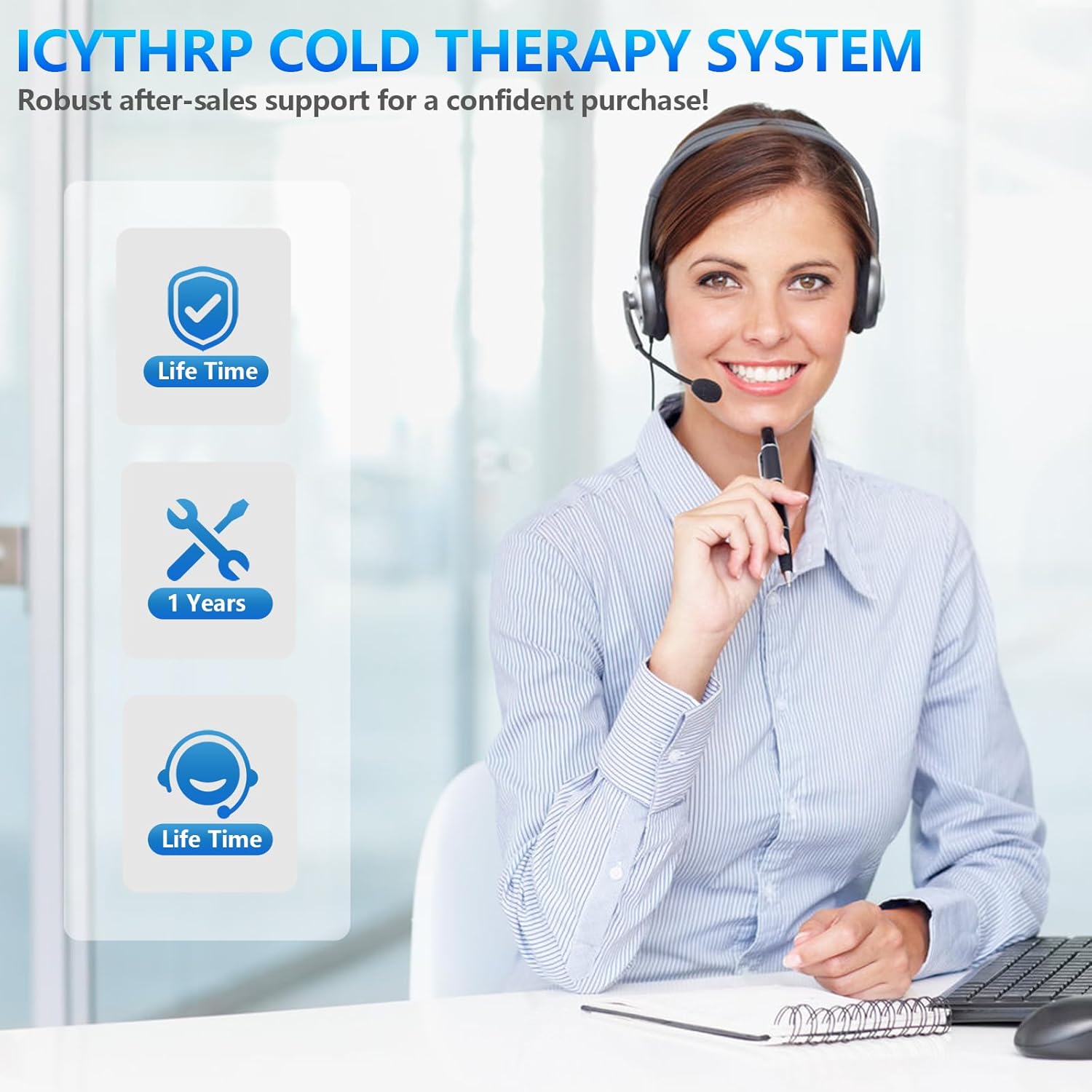 Cold Therapy Machine with Programmable Timer, Portable Ice Machine for Knee After Surgery, Knee Replacement Recovery System for Pain Relief w/Compression Pad for Shoulder, Hip and Ankle