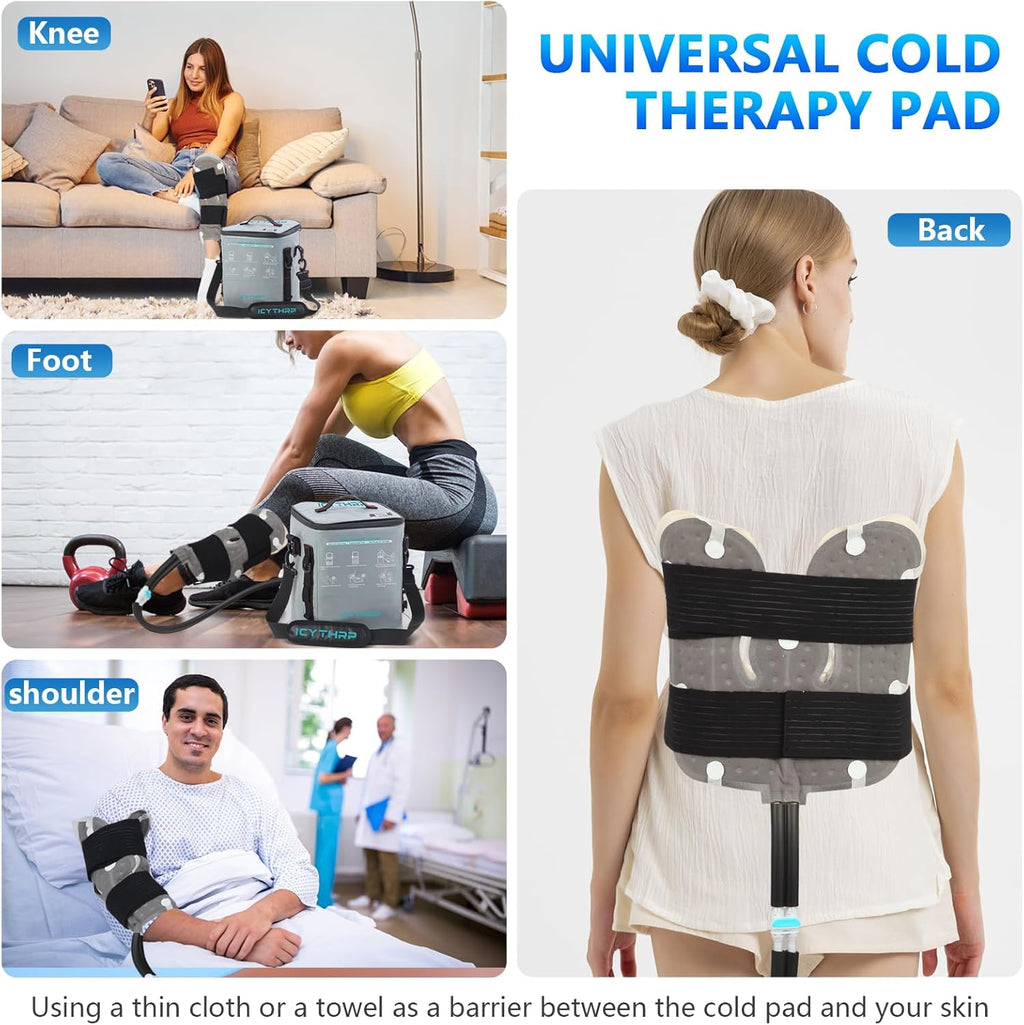 Cold Therapy Machine with Programmable Timer, Portable Ice Machine for Knee After Surgery, Knee Replacement Recovery System for Pain Relief w/Compression Pad for Shoulder, Hip and Ankle