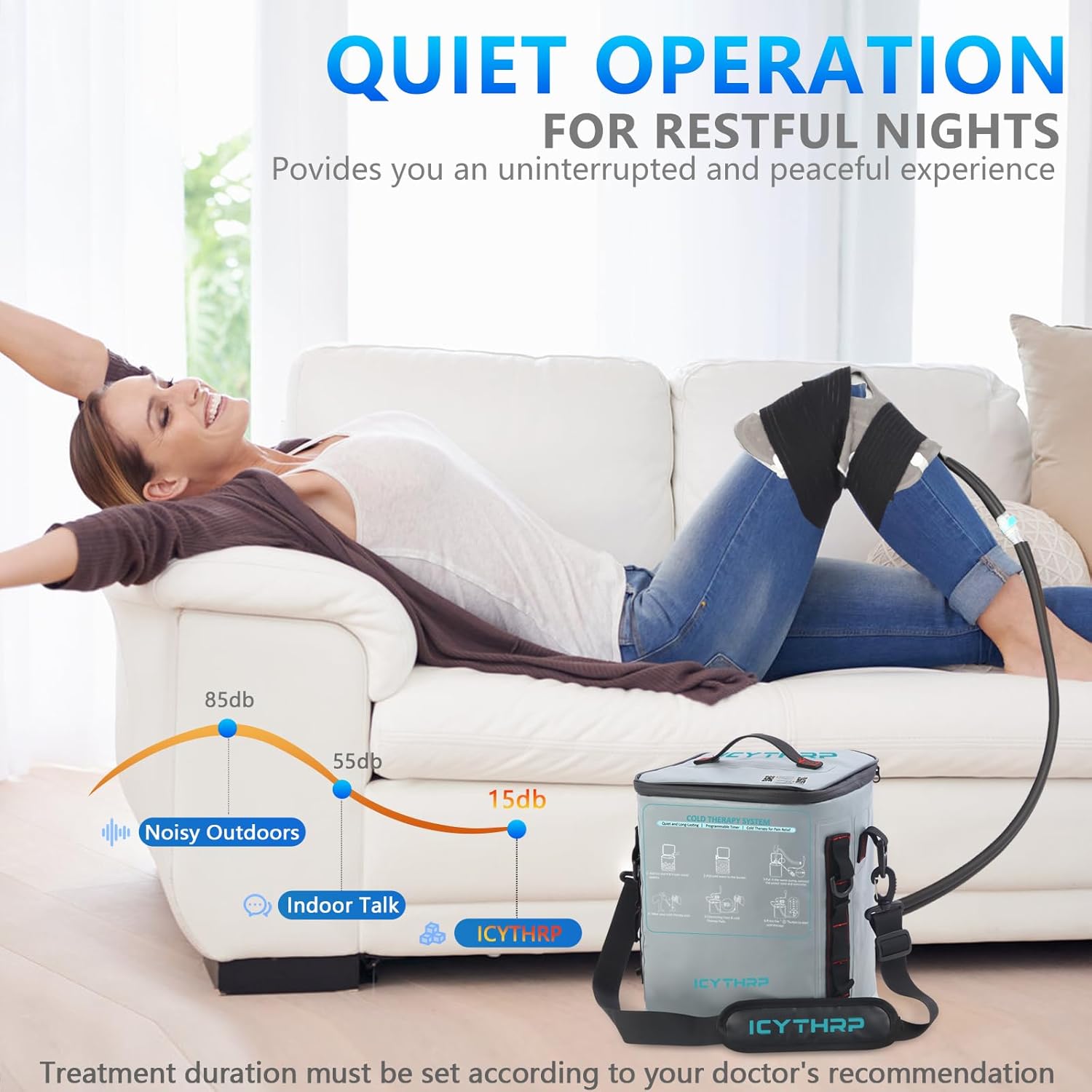 Cold Therapy Machine with Programmable Timer, Portable Ice Machine for Knee After Surgery, Knee Replacement Recovery System for Pain Relief w/Compression Pad for Shoulder, Hip and Ankle