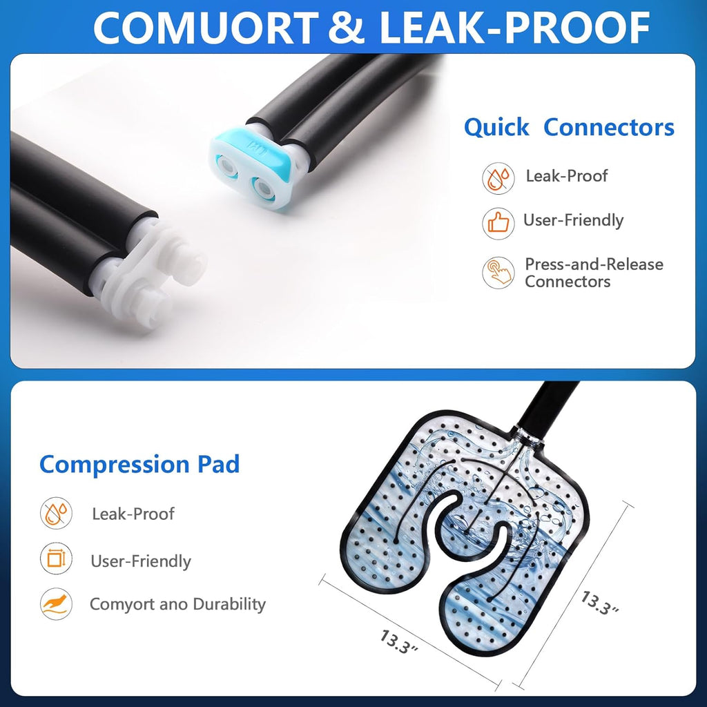 Cold Therapy Machine with Programmable Timer, Portable Ice Machine for Knee After Surgery, Knee Replacement Recovery System for Pain Relief w/Compression Pad for Shoulder, Hip and Ankle