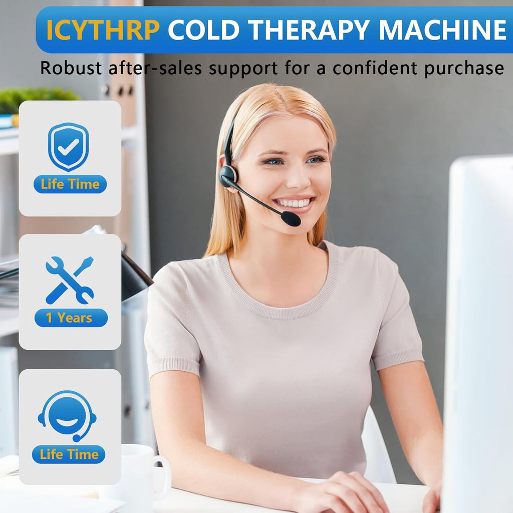 Cold Therapy Machine with Programmable Timer, Ice-Machine-for-Knee-After-Surgery, Knee Replacement Recovery Equipment, Cryotherapy Pain Relief w/Compression Pad for Shoulder, Ankle (Dark Grey)