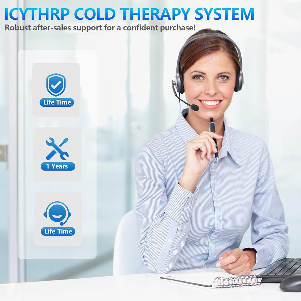 Cold Therapy Machine with Programmable Timer, Portable Ice Machine for Knee After Surgery, Knee Replacement Recovery System for Pain Relief w/Compression Pad for Shoulder, Hip and Ankle